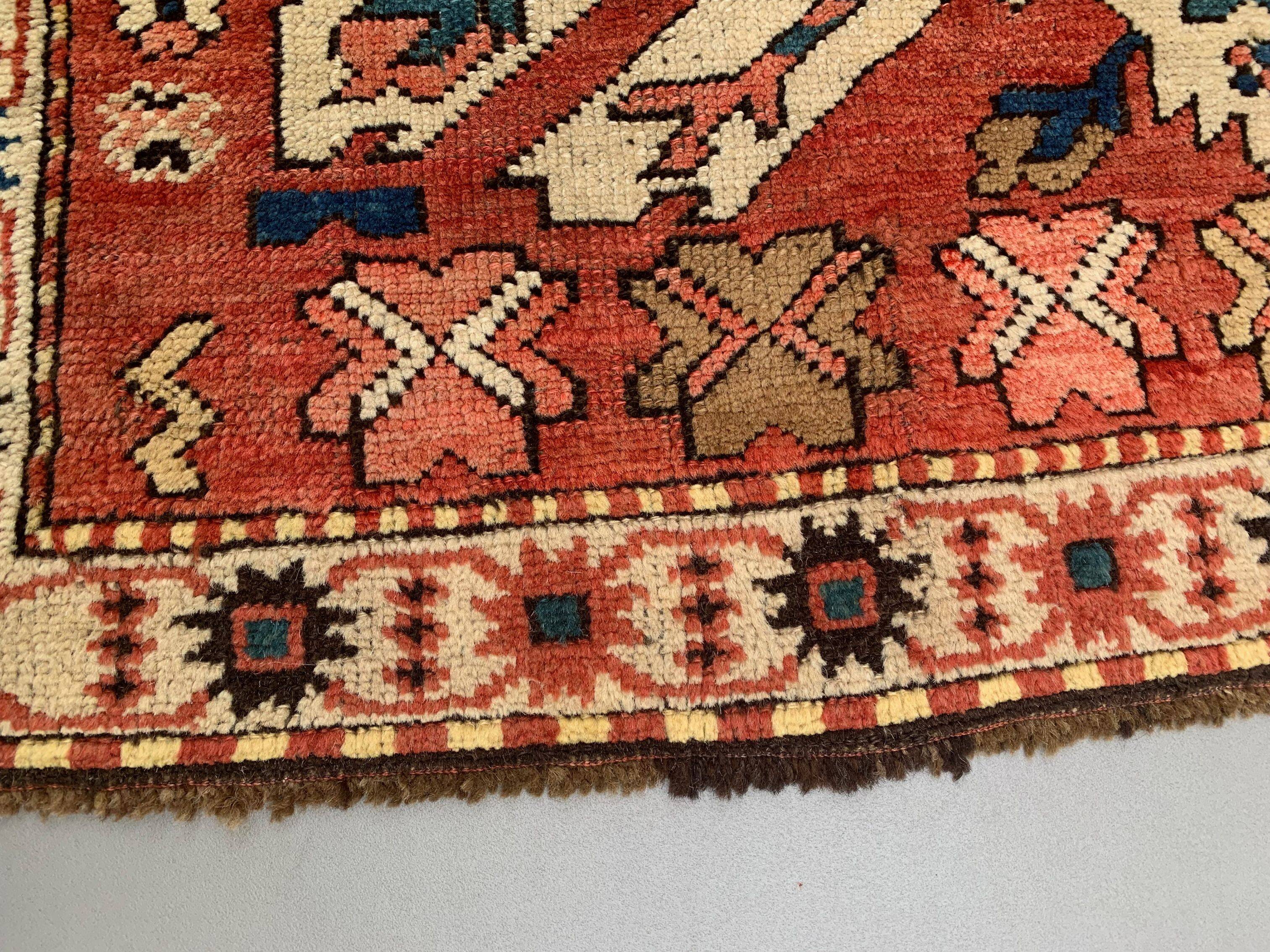 Caucasian Adler, Eagle Kazak Rug 190x113 cm vintage tribal carpet