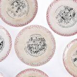 Set of 8 old talking plates - Digoin
