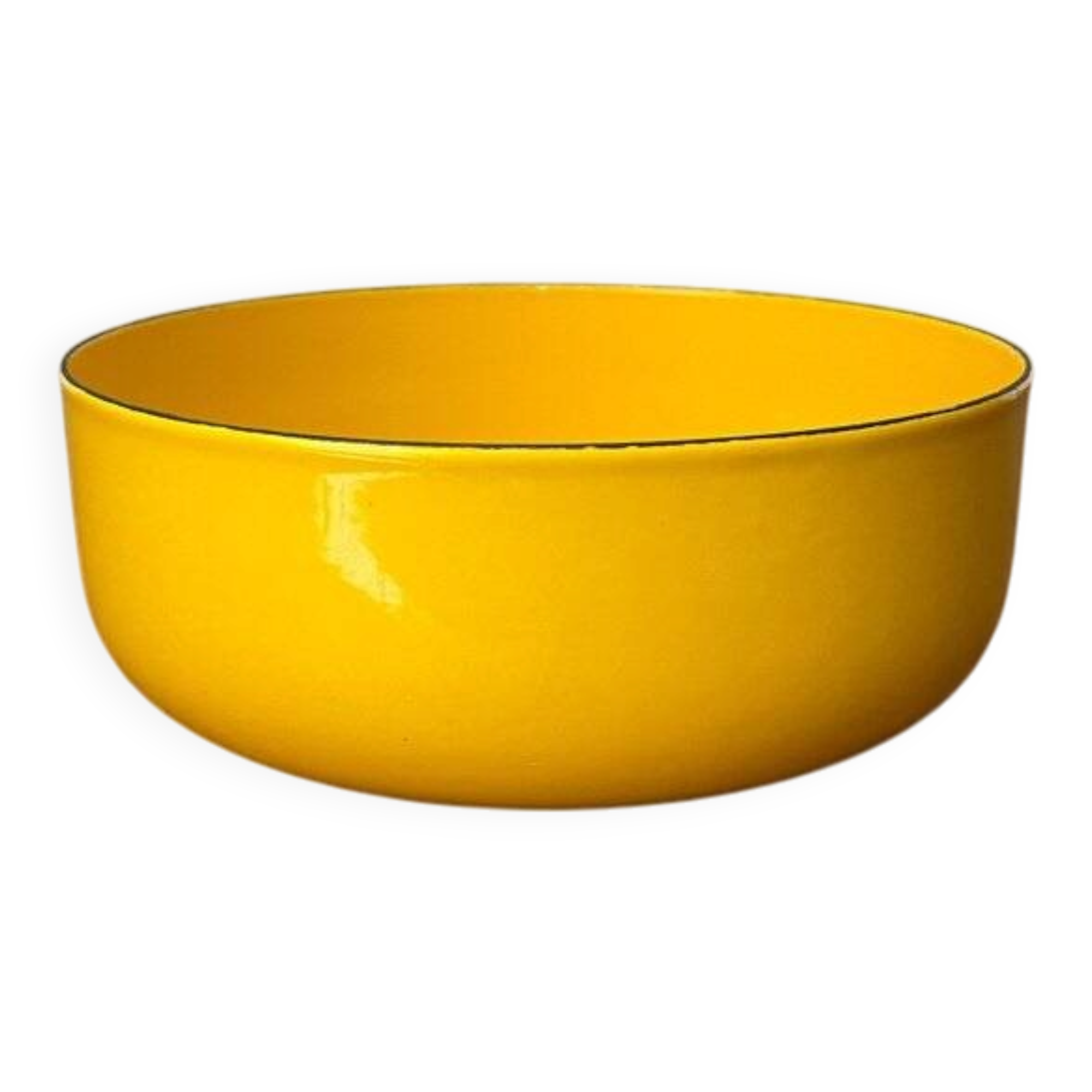 Yellow enamel bowl mid-century by Kaj Franck for Wärtsila Arabia, Finland, 1960s.