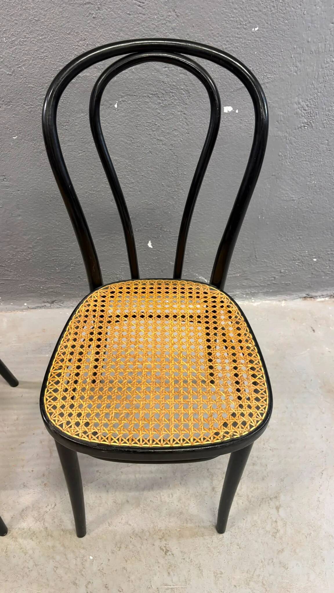 Pair of bentwood chairs, Vienna straw seats, 1960s, Poland