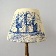 Jouy fabric lampshade, marine decoration