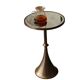 Light Luxury Round Mirror Glass Coffee Table, Retro Side Table for Living Room