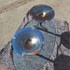 Table ovale Design années 70 – Verre, Chrome & Noyer