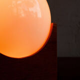 Small glass & wood table lamp, Czechoslovakia, 1960s