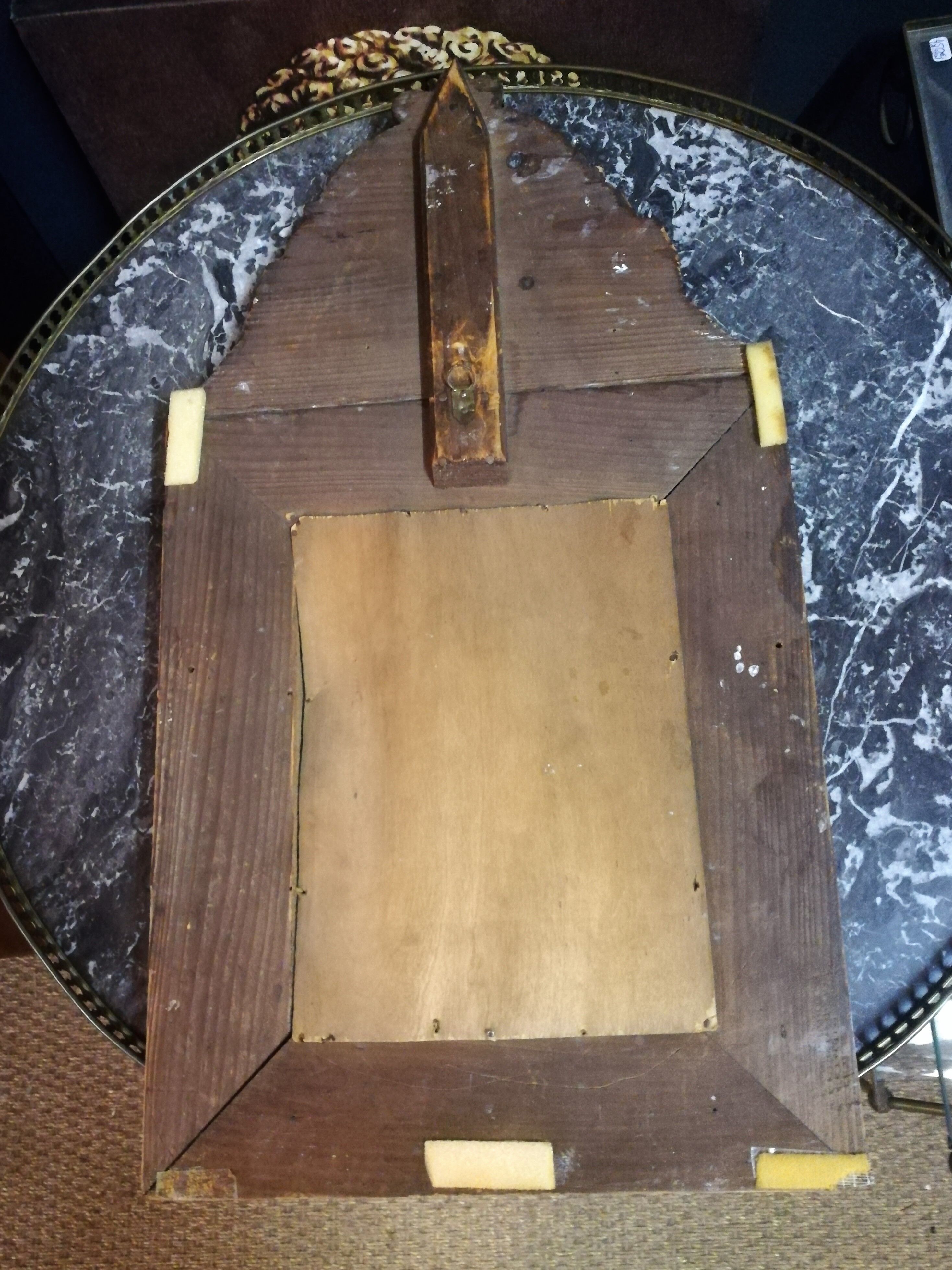 Napoleon III gold copper windshield mirror - 58x38cm