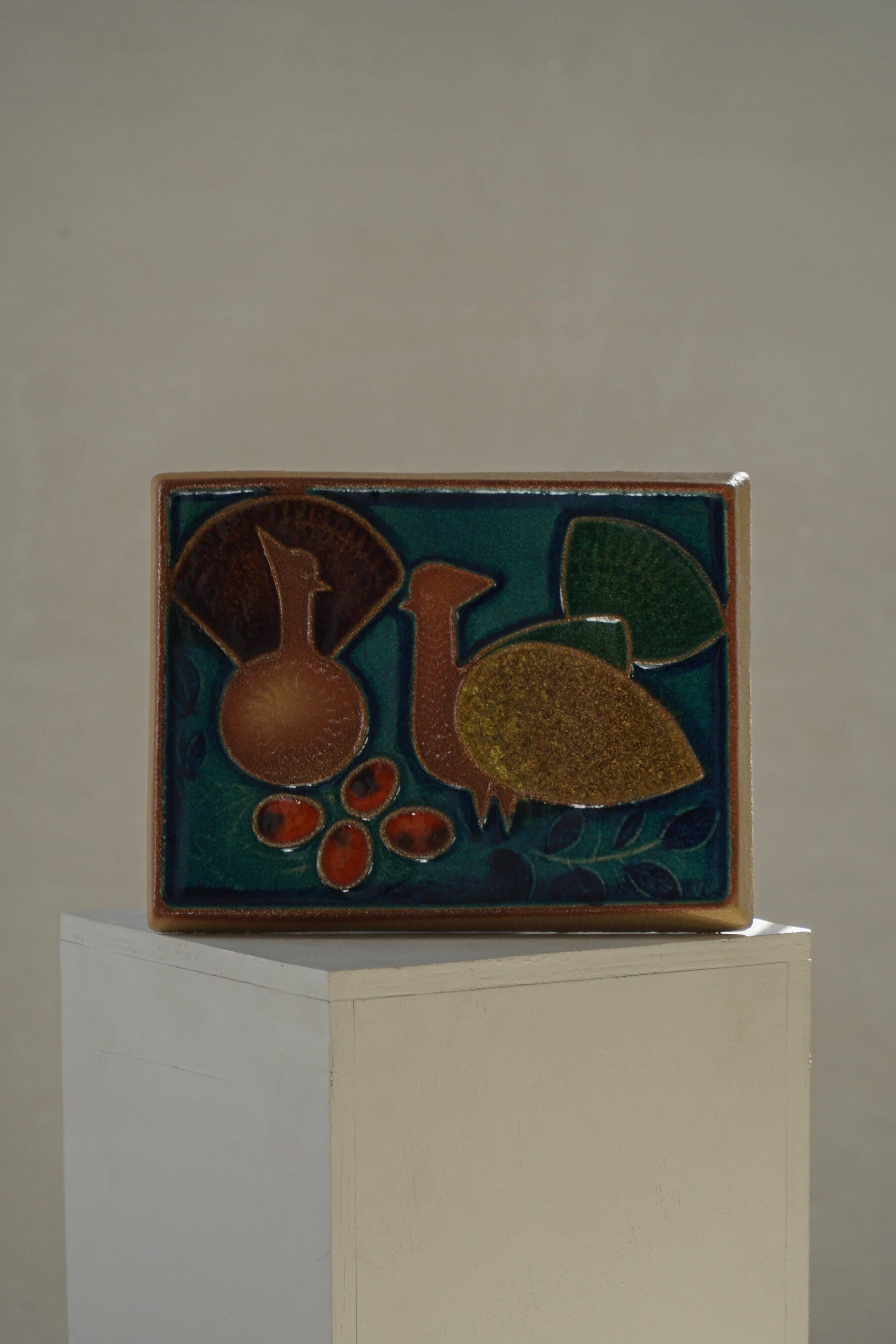 Mid-20th century, Danish relief decorative ceramics, Søholm, 1960s.