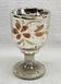 Coquetier verre soufflé peint églomisé mercurisé XIX