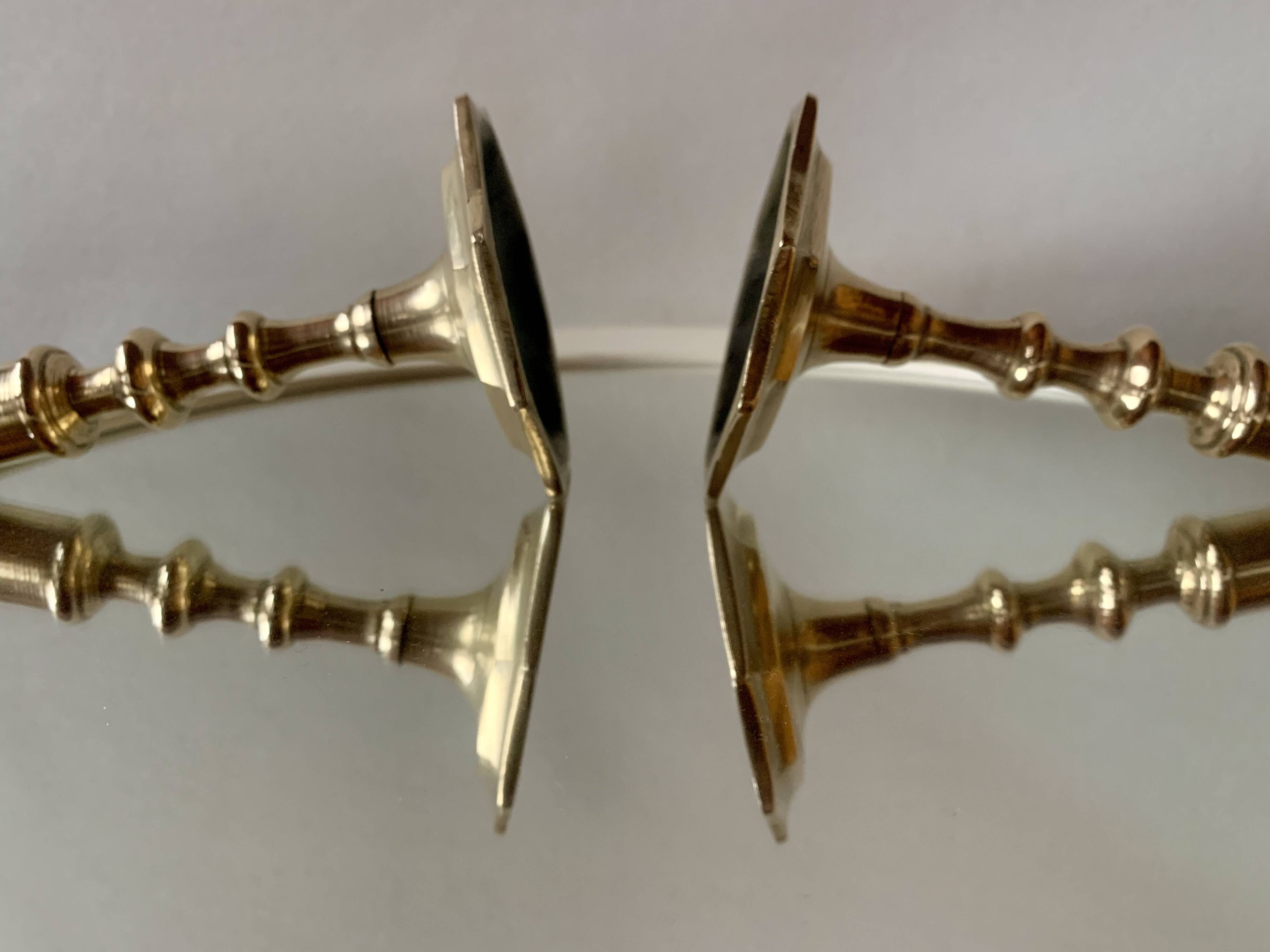 Pair of antique brass candlesticks