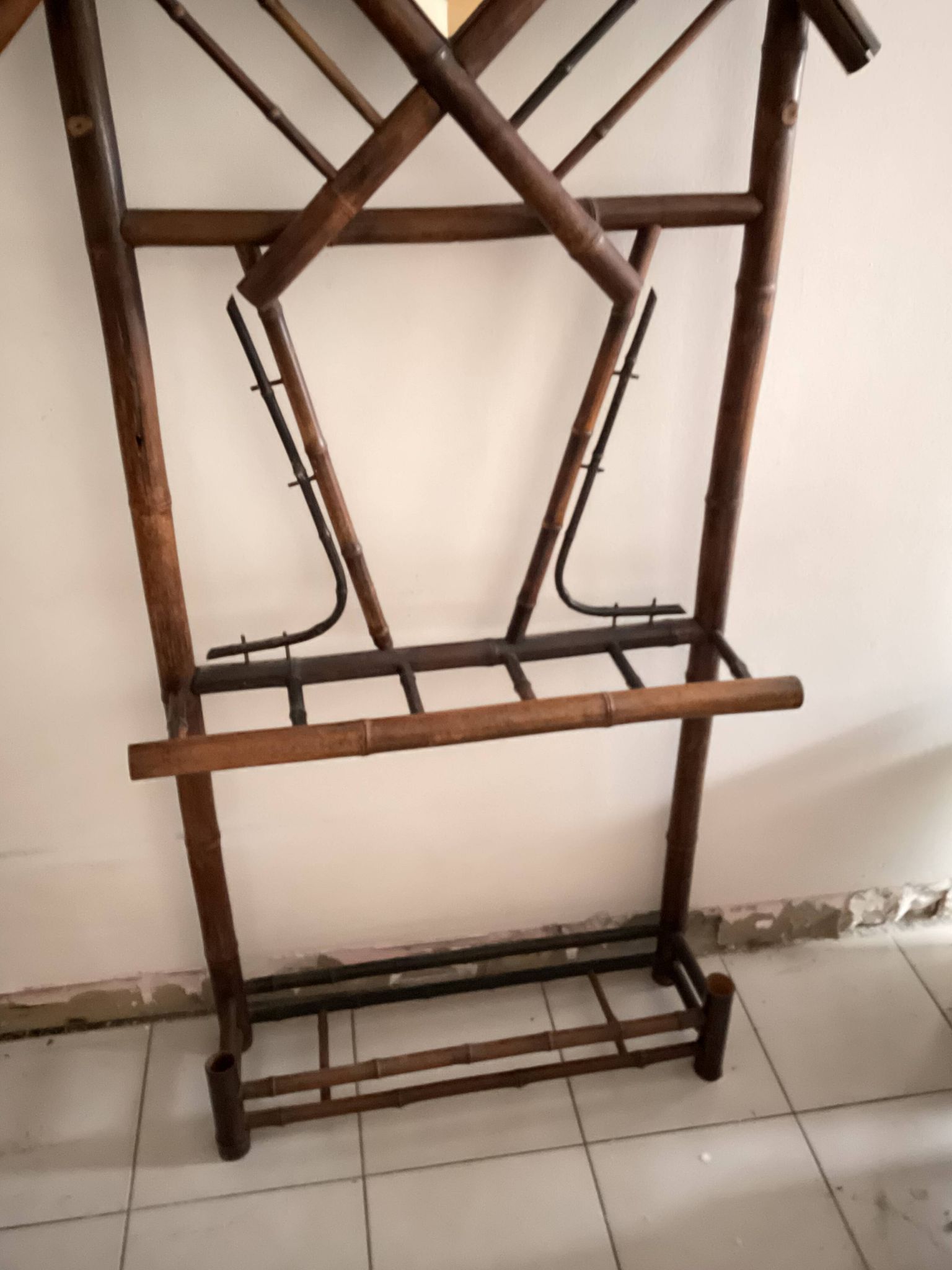 Coat rack for hats and umbrellas, bamboo, 19th century.