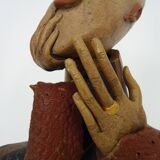 Polychrome terracotta bust sculpture