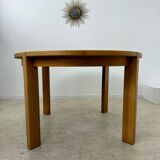 Old extendable table in solid elm from the 70s/80s, Maison Regain Vintage design