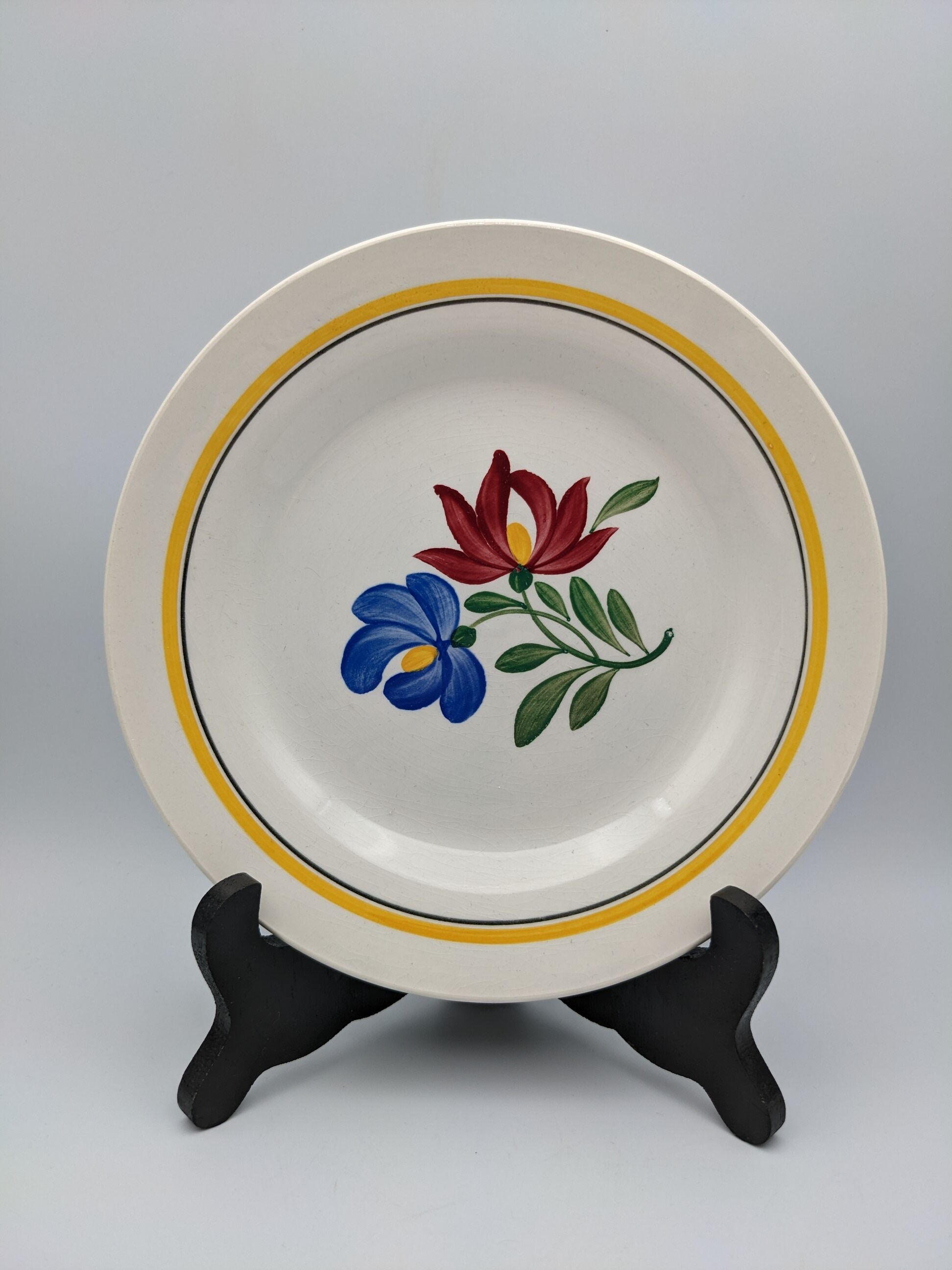 Lot 10 dessert plates digoin sarreguemines model dunkirk floral decoration