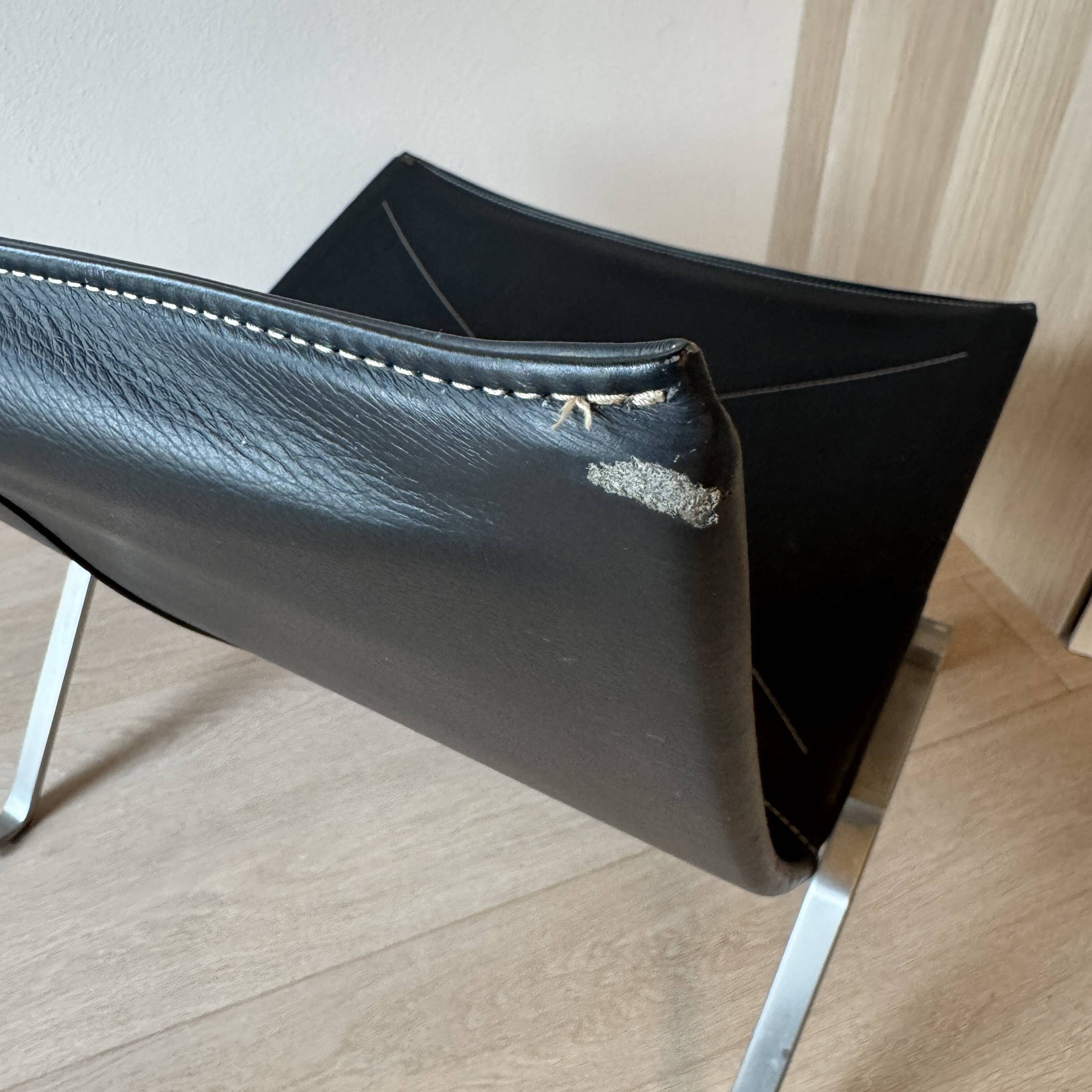 PK22 Lounge Chair by Poul Kjærholm for Fritz Hansen, Black Leather, 2007