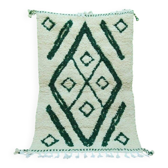 Handmade traditional beni ourain rug with green patterns 150/250 cm
