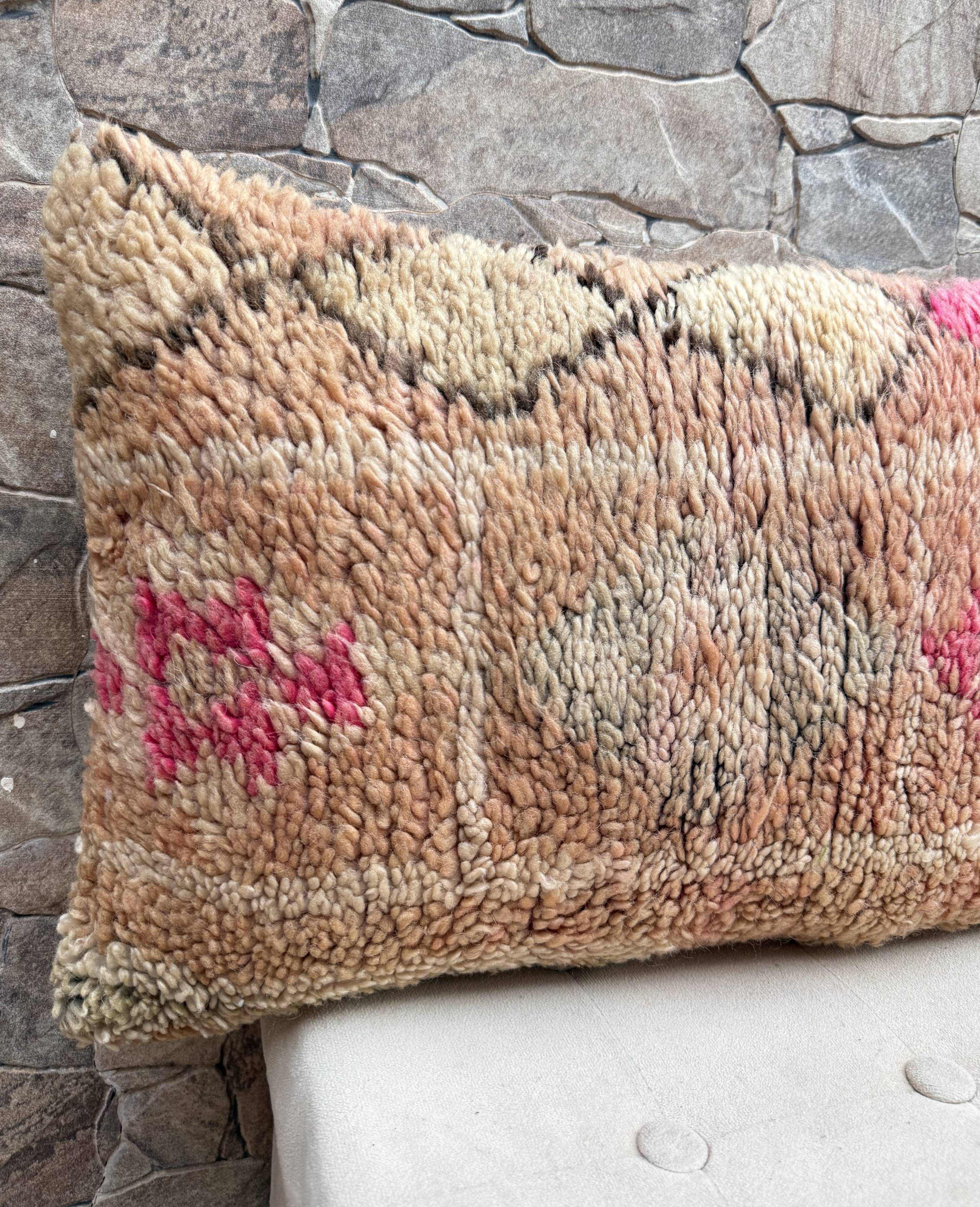 Vintage Berber wool cushion cover