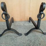 Pair of modernist andirons from the 1930s/40s