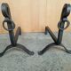 Pair of modernist andirons from the 1930s/40s