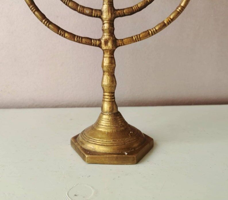 Vintage brass candle holder, 1970