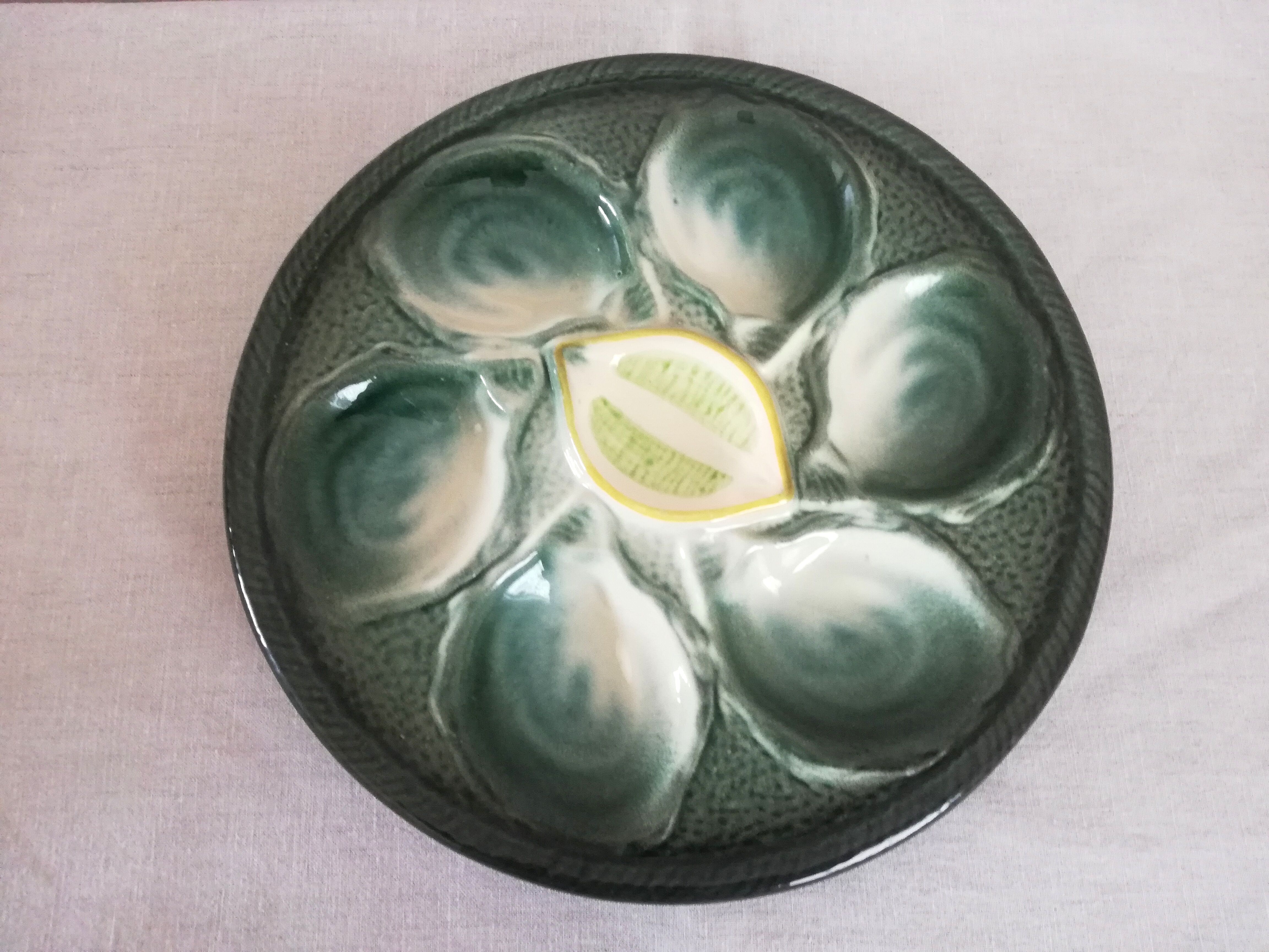 6 oyster plates Saint Clement 4589