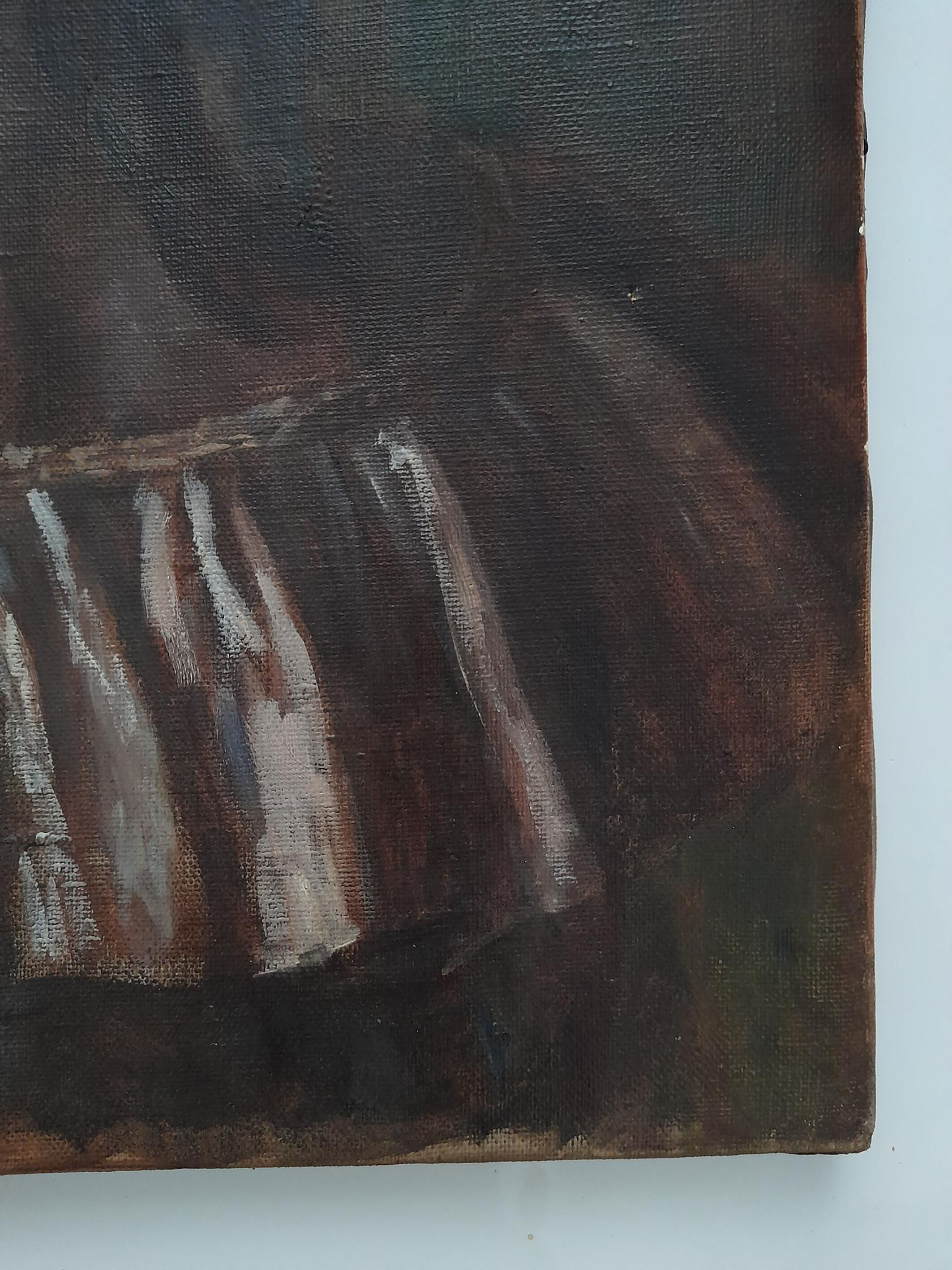 Oil on canvas portrait young girl