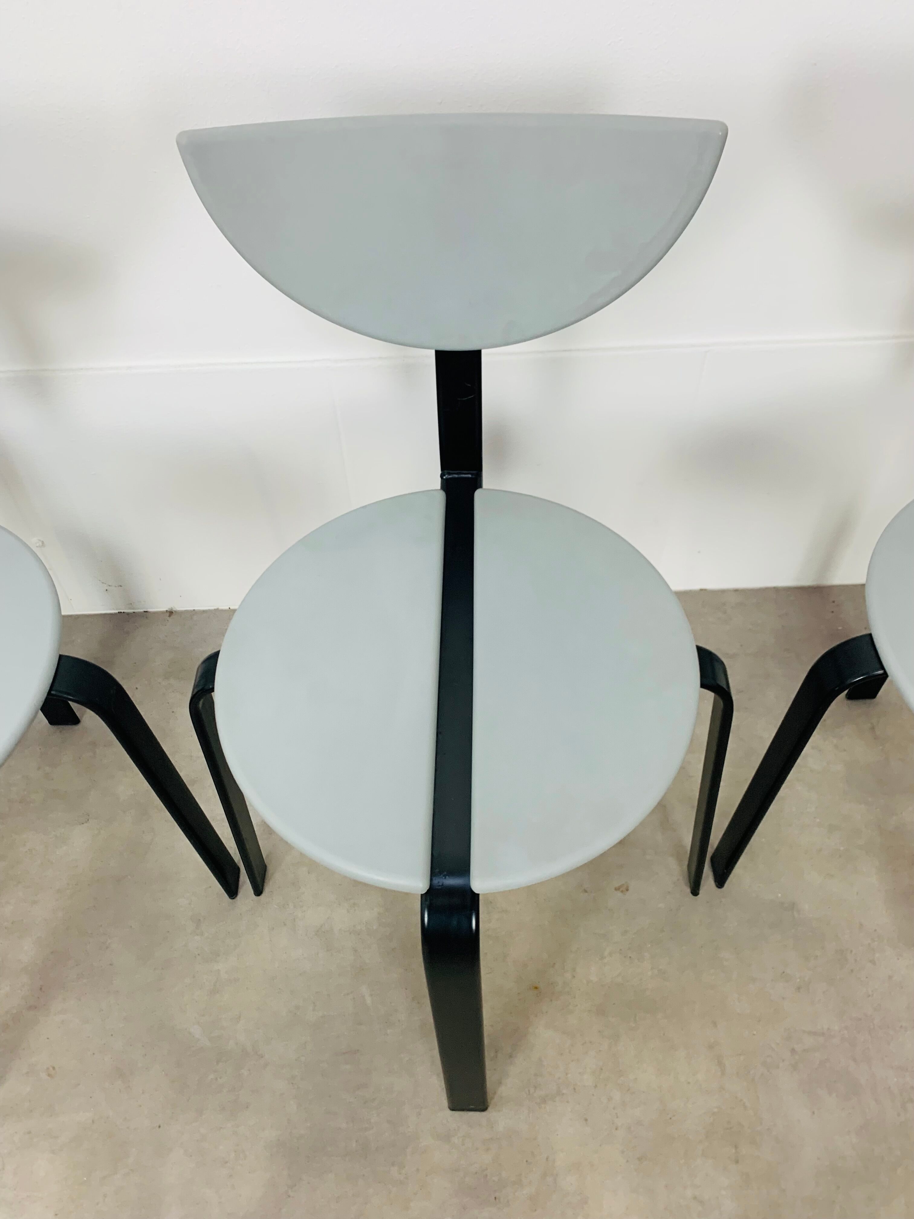 4 chairs Niels Gammelgaard and Lars Mathiasen for Bent Krogh, 1980, postmodern style