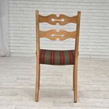 1970s, set of 2 Danish dining chairs, furniture wool, solid oak wood.