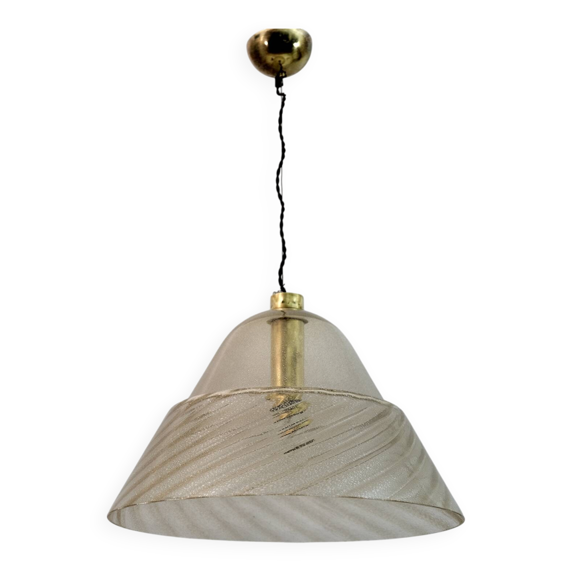 Mid-Century Modern Italian Murano Bubbles Glass Pendant Lamp, 1970s