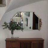 Bevelled mirror from the Art Deco period and style, 1930-40.