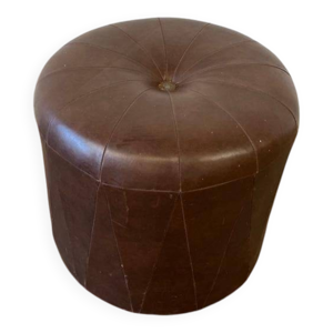 Pouf vintage marron années