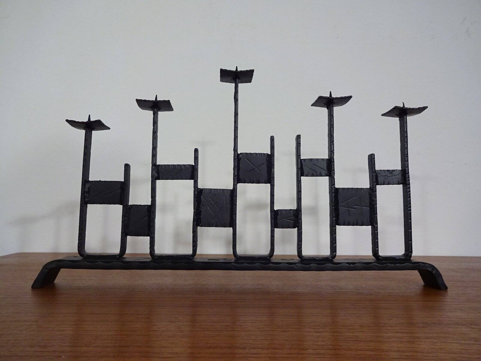 Brutalist Iron Candleholder, 1960s