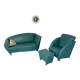Living room sofa and armchair Atlantis design from the 90s by Wittmann vintage