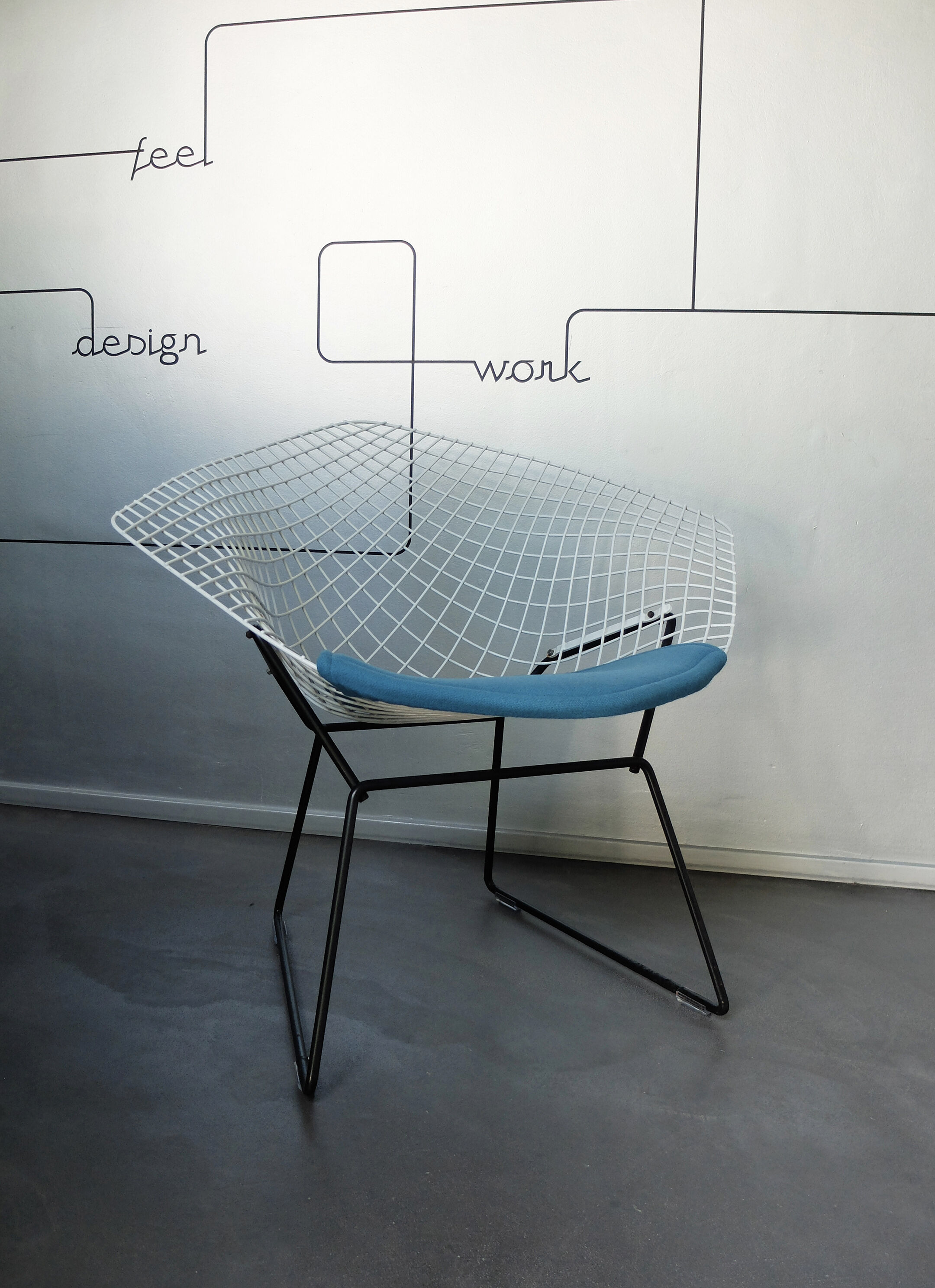 Fauteuil Diamond chair 421 par Harry Bertoia pour Knoll