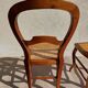 pair of Art Nouveau chairs, cane and faux leather