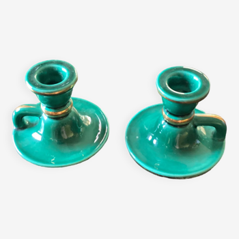 Pair of numbered ceramic candle holders