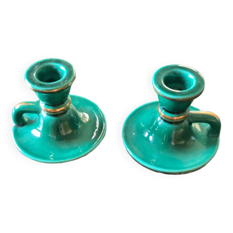 Pair of numbered ceramic candle holders