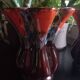 Pair of vintage Vallauris enameled ceramic vases
