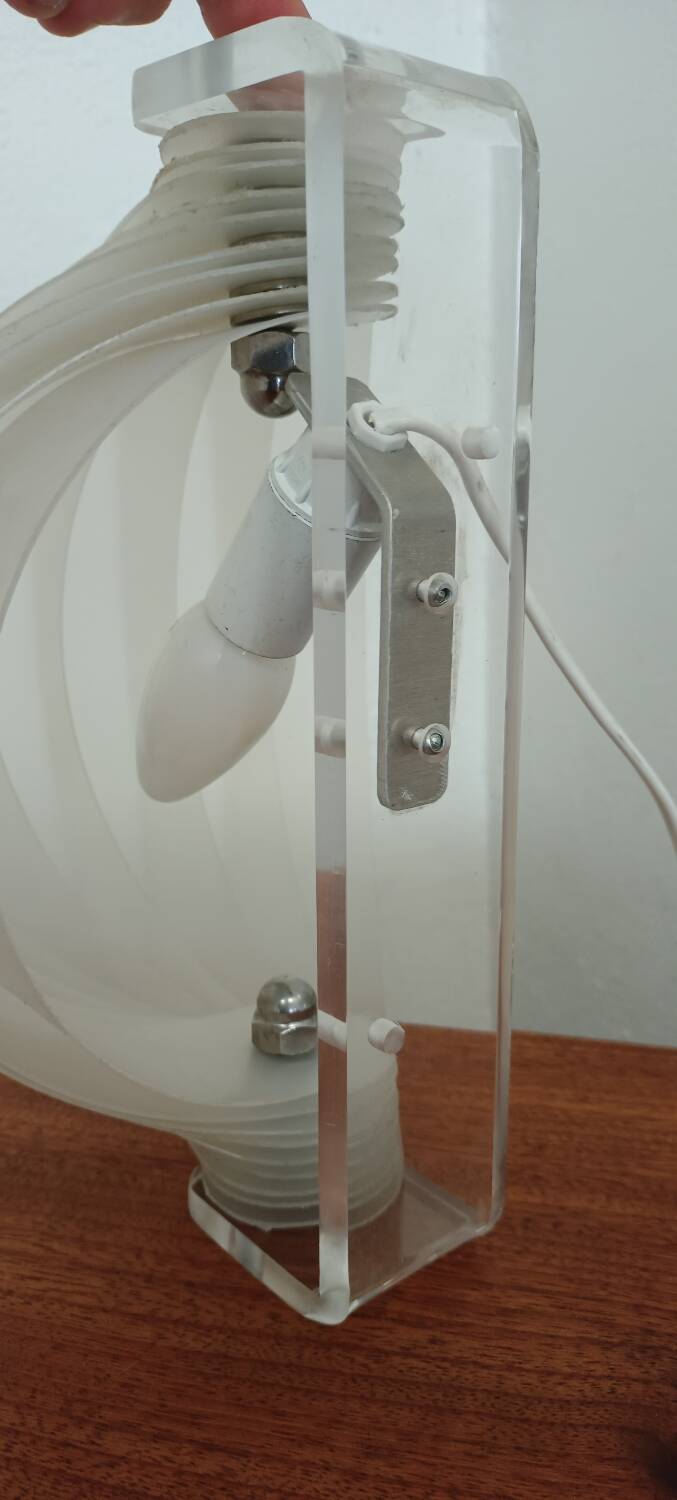 Moon slatted wall light