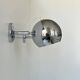 Pair of vintage chrome wall lights, adjustable, France 1960