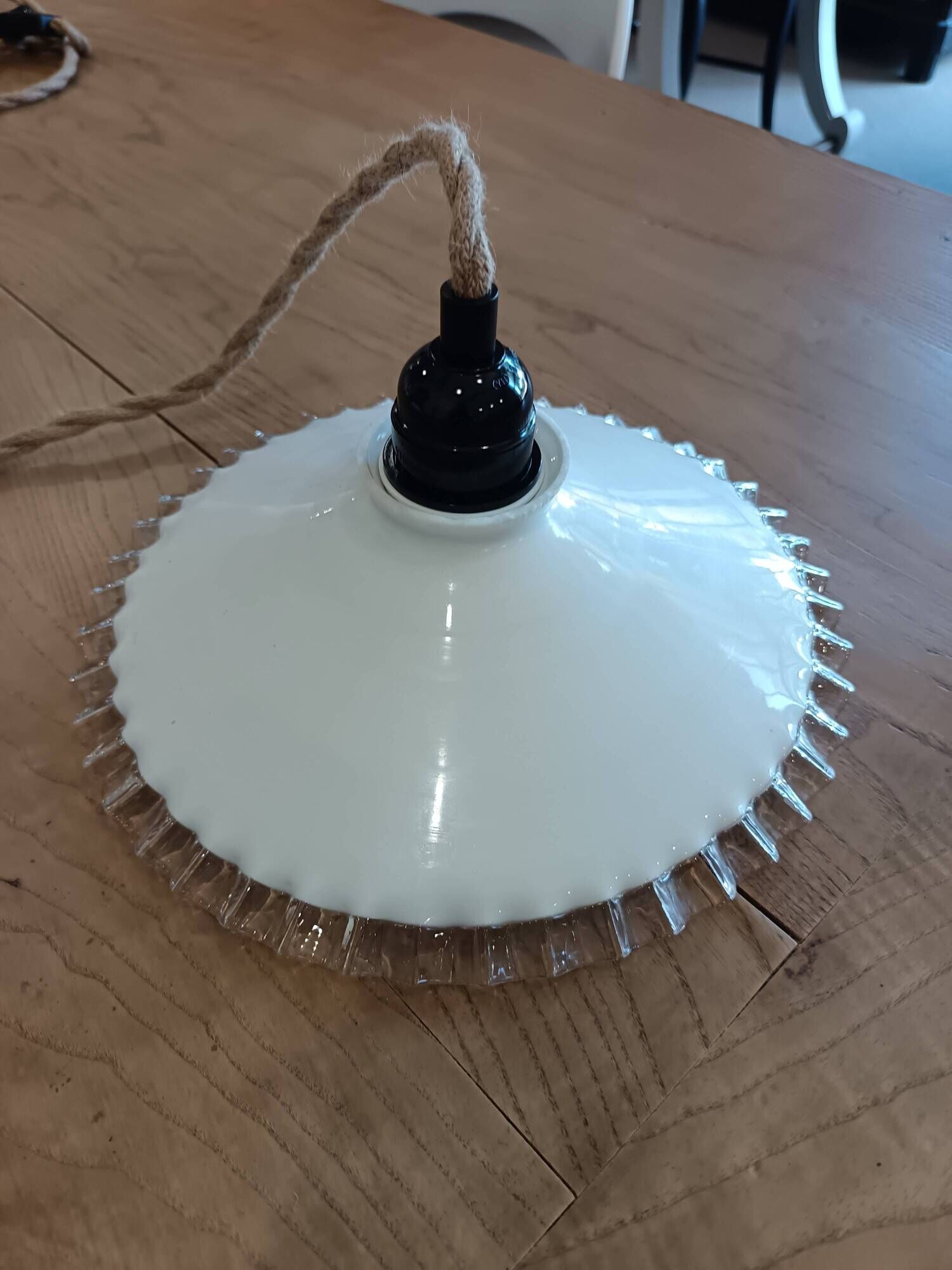 Lampe baladeuse vintage en verre Blanc