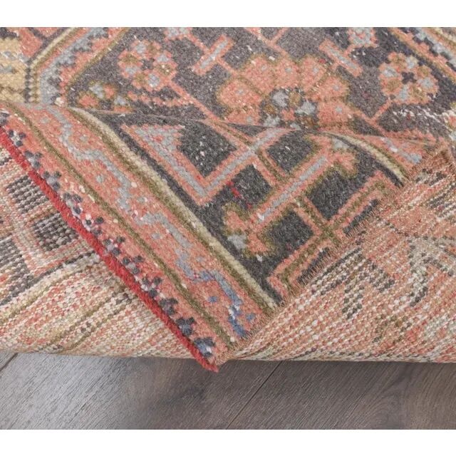 1970s Vintage Turkish Hand-Knotted Floral Runner 84x358