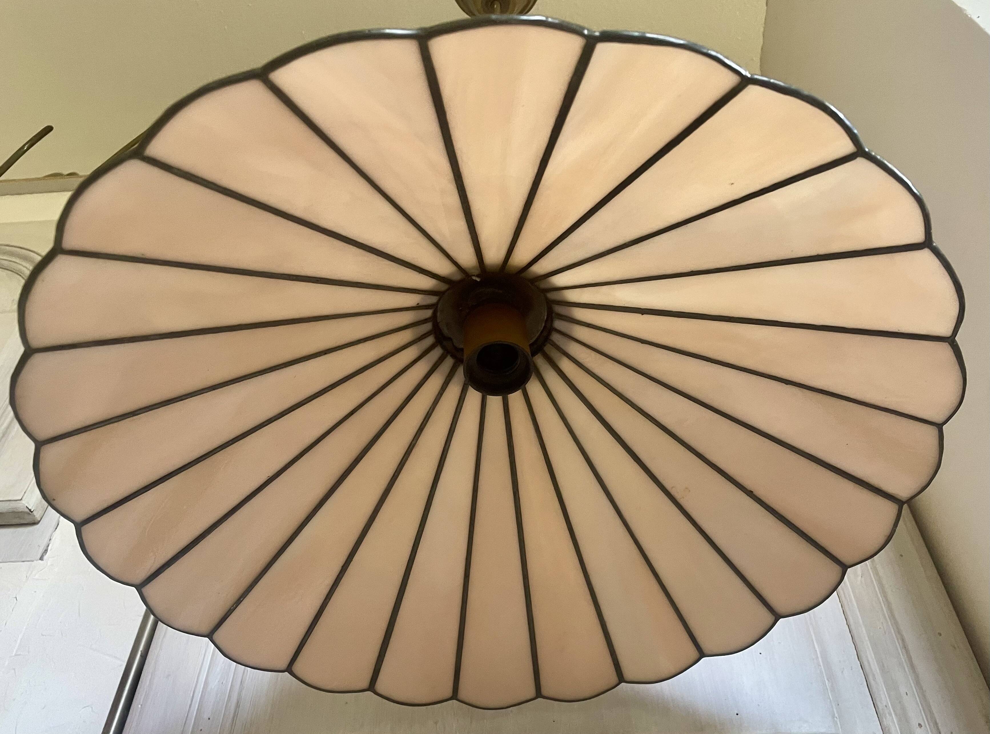 Suspension style Tiffany vintage, opal glass lampshade Ø45cm