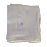 4 white towels with red letter