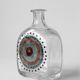 Vintage Bubble Glass Bottle With Abstract Motifs