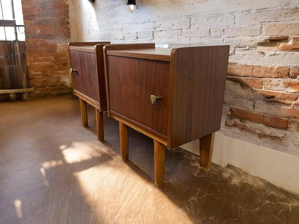Set de 2 tables de chevet vintage / mini armoires