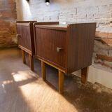 Set de 2 tables de chevet vintage / mini armoires