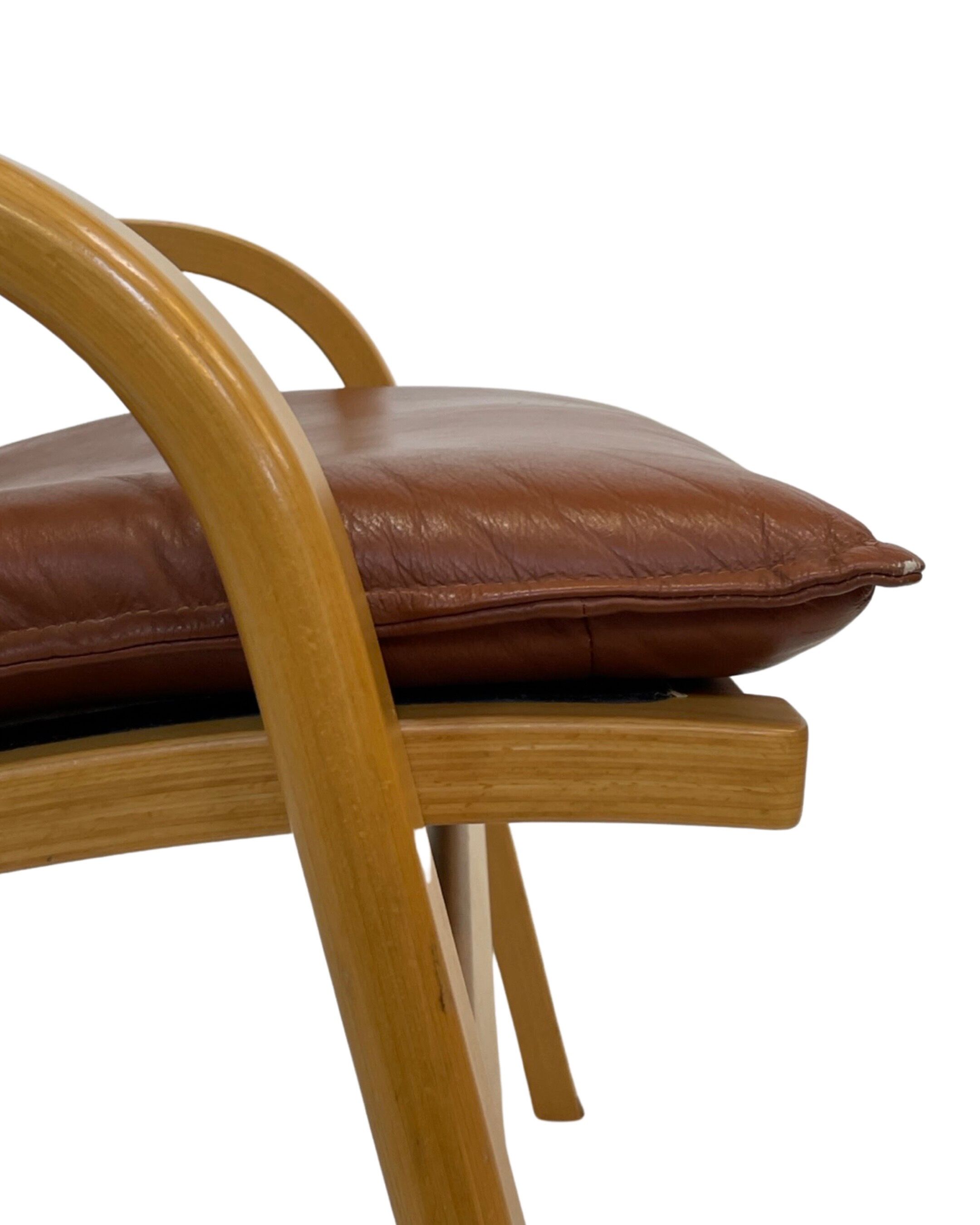 Vintage Danish armchair cognac leather by Stouby