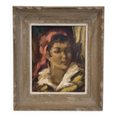Oil on board "Gypsy", 40s - France