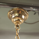 Mid century suspension, brass, zebra glass