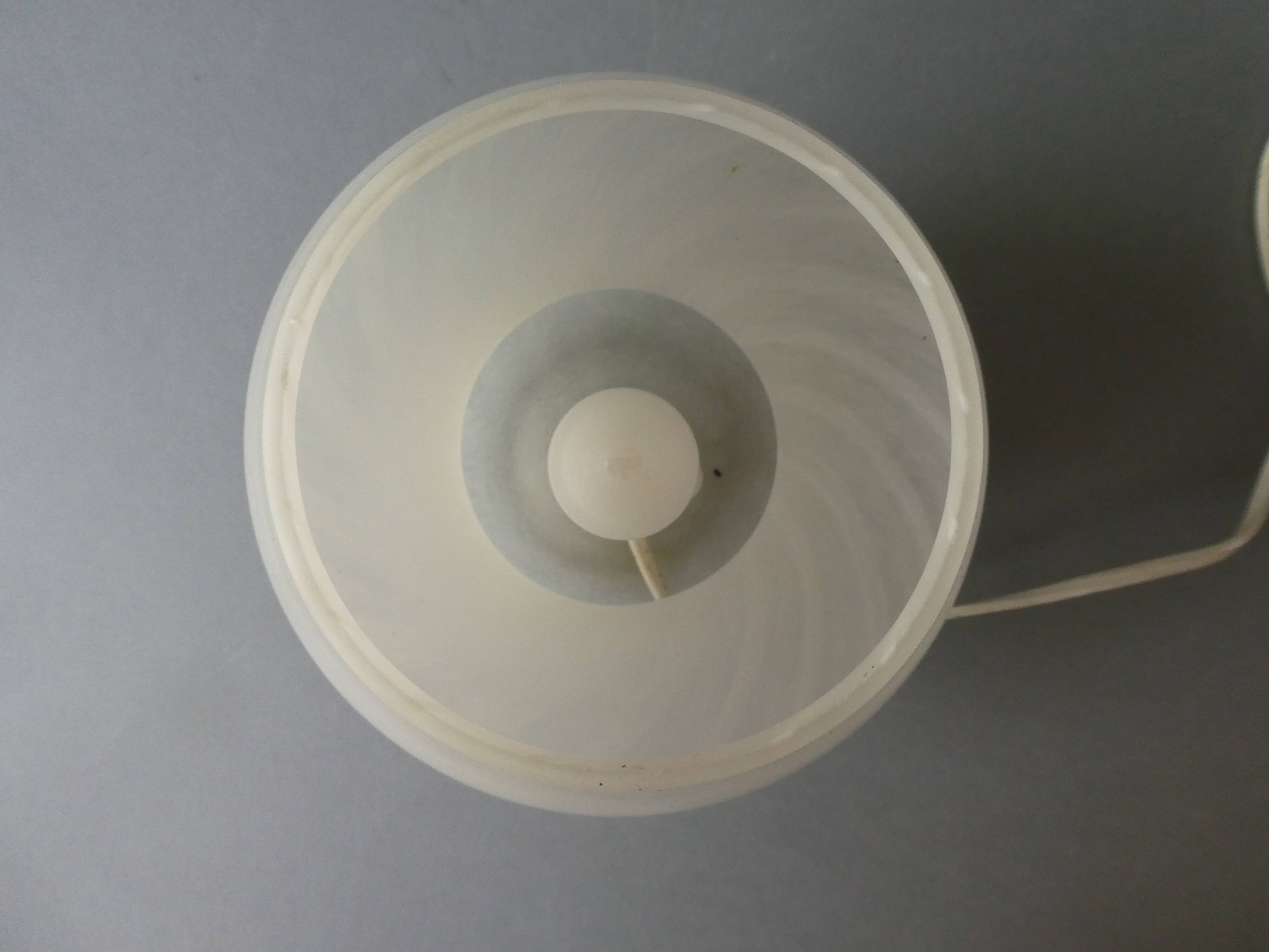 Mushroom lamp in white opaline, Murano, 80s