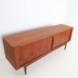Bernhard Pedersen & Søn teak sideboard with tambour doors / Danish Mid-Century Modern design / 1960s